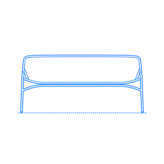 Furniture Benches Croisette Bench 3 Seat Sticker Outline Svg File, Free Vectors File